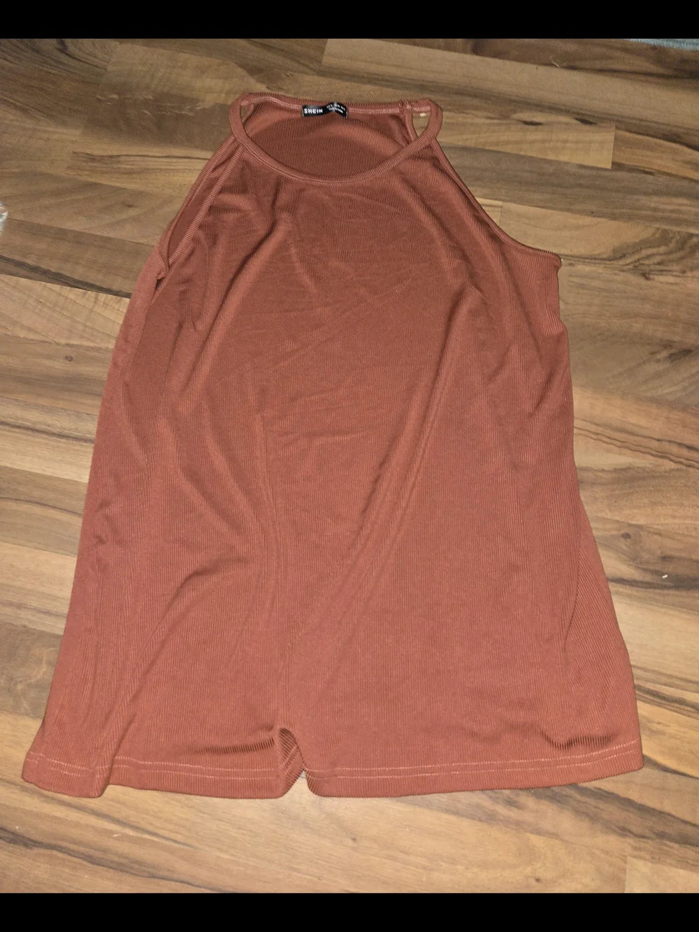 SHEIN Three-Pack Ribbed Tank Tops - Blue, Black & Rust